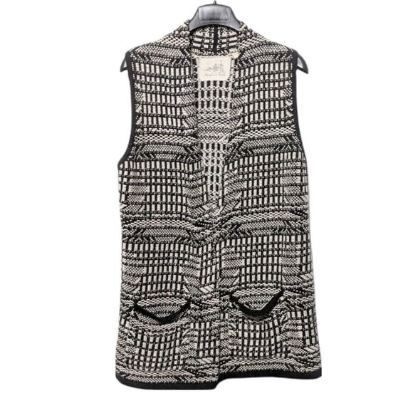 Anthropologie ANGEL OF THE NORTH Roenne Plaid Open Front Sweater Vest M - Picture 2 of 9